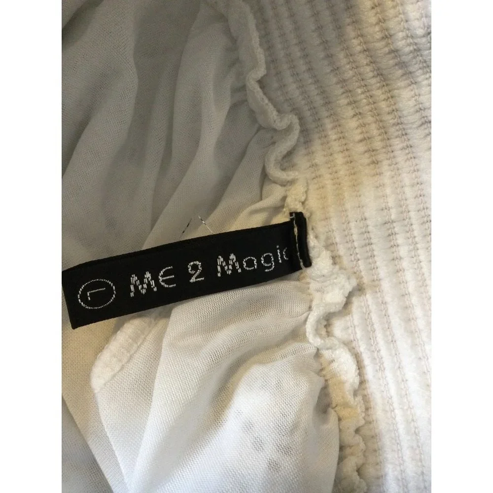 Me 2 Magic Women's Eyelet Lace Lined Wide Leg Summer Pants White Size L Coastal